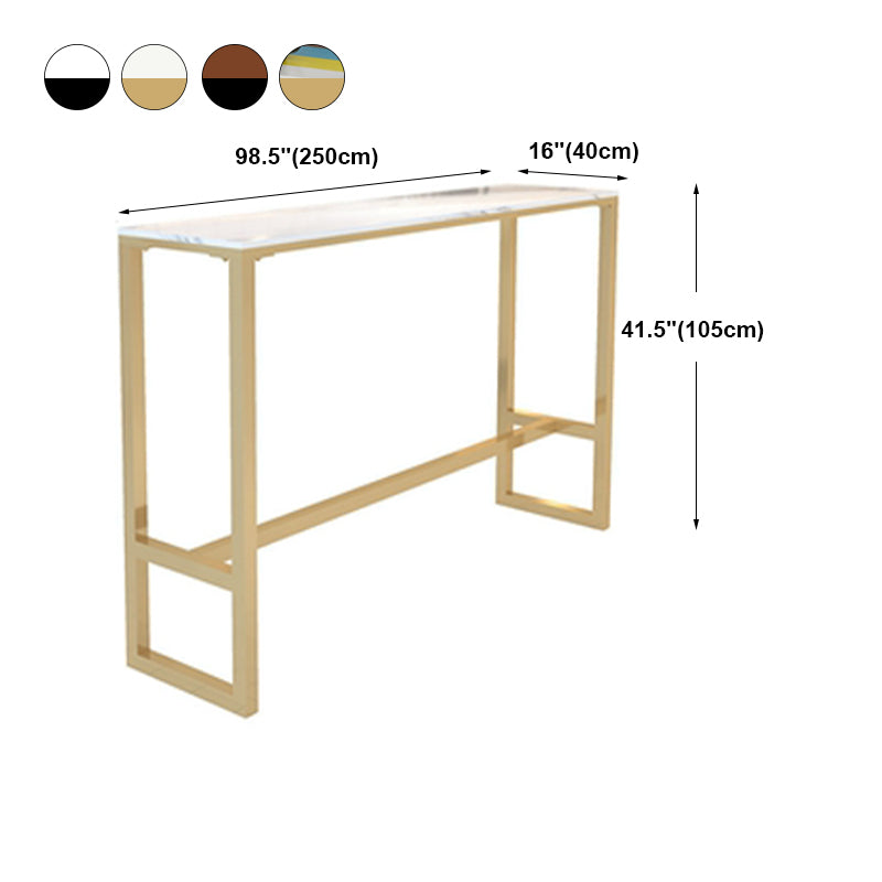 Wood Counter Table with Rectangle Table Top Trestle Table - 41.3" H