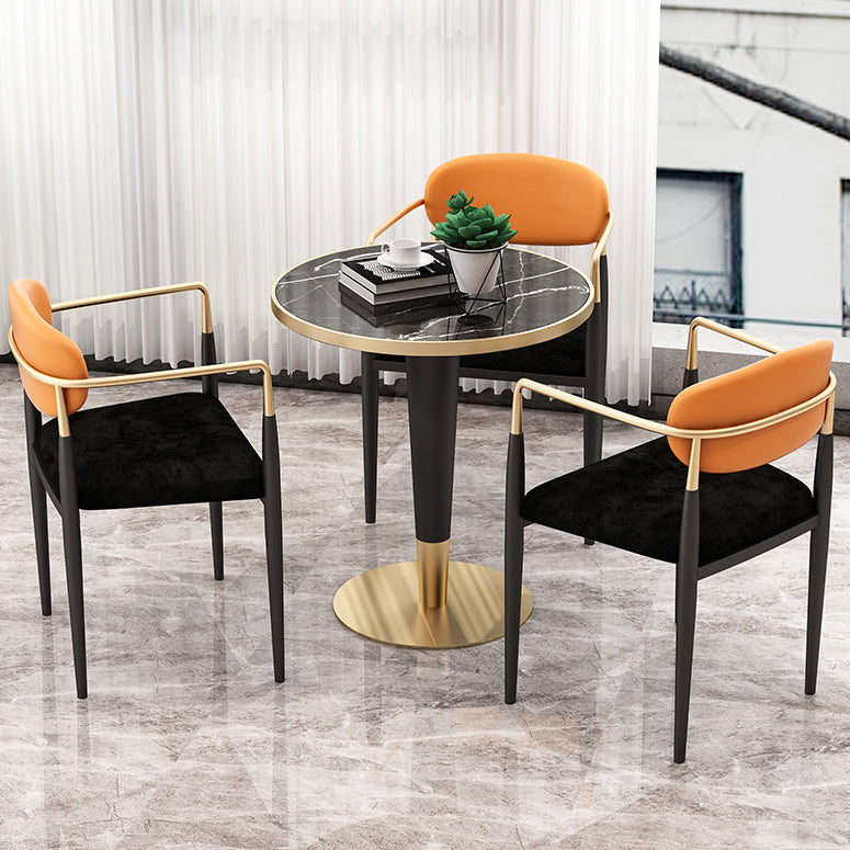 Glam Style 1/2/3/4/5 Pieces Dining Set Black-gold Table Dining Set for Living Room