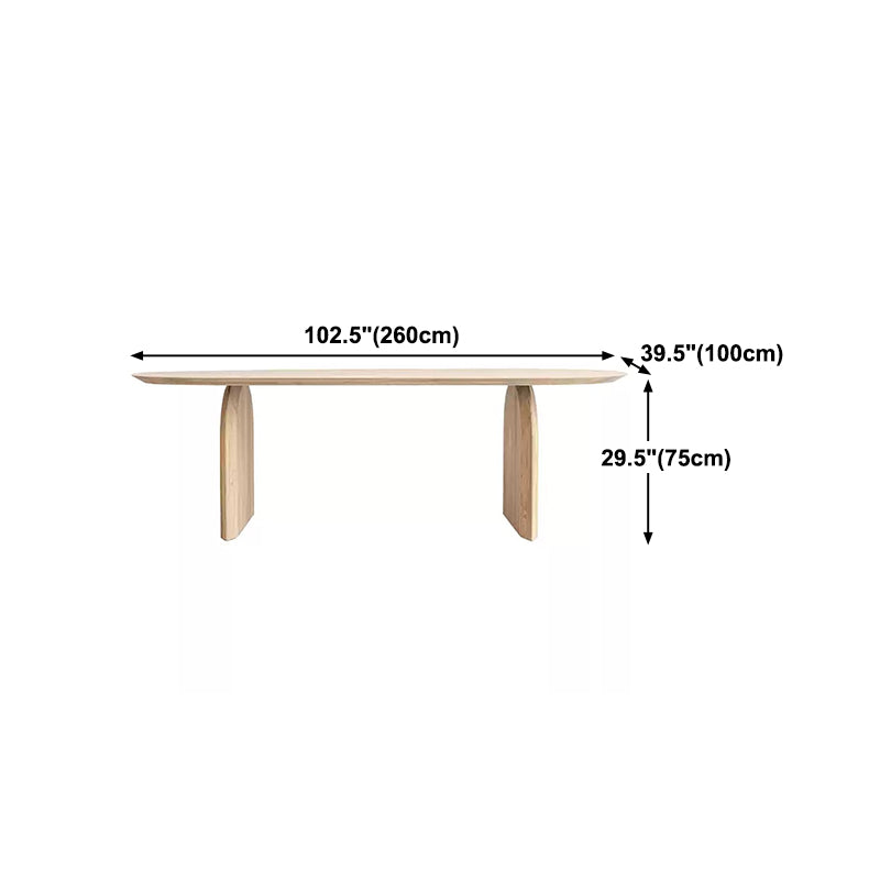 Oval Solid Wood Dining Table Casual Double Pedestal Table for Dining Room