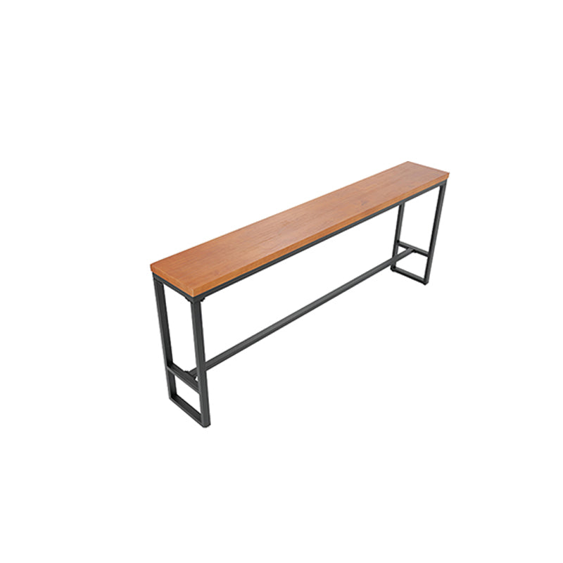 Brown Modern Style Bar Table Solid Wood and Metal Balcony Bar Table