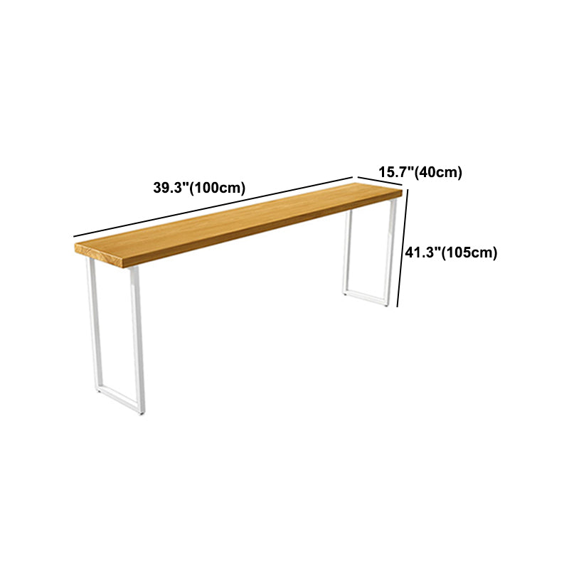 Brown Modern Style Bar Table in Solid Wood and Metal Balcony Bar Table