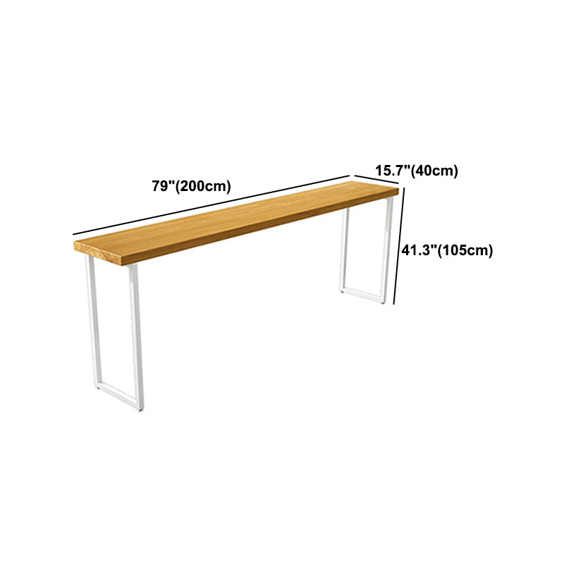 Brown Modern Style Bar Table in Solid Wood and Metal Balcony Bar Table