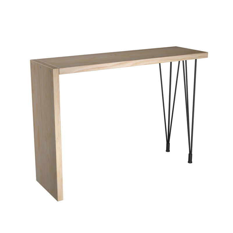 Natural Wood Counter Table with Rectangle Table Top Legs Table - 41.3" H