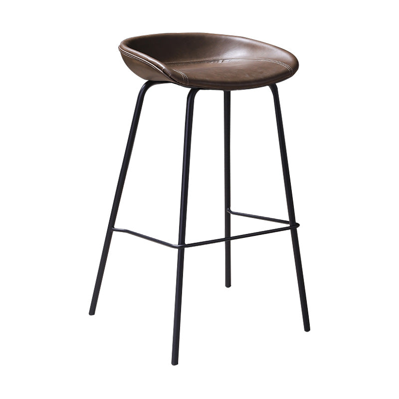 Lederen stoel Barstool Industrial Metal Counter kruk met lage rug