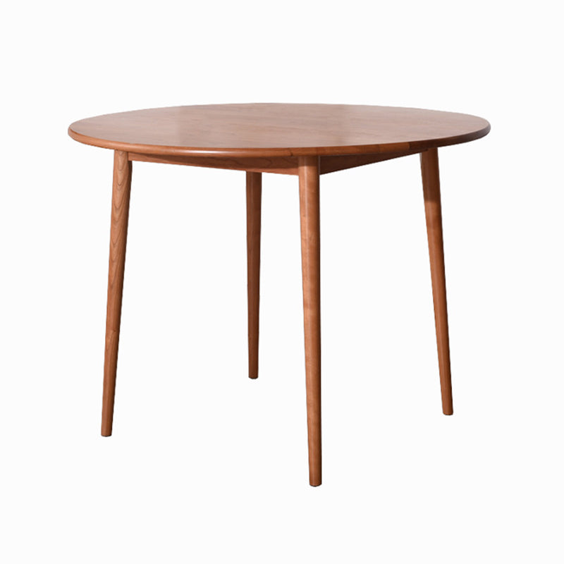 Solid Wood Contemporary Round Dining Table Wood Top Table with 4 Legs