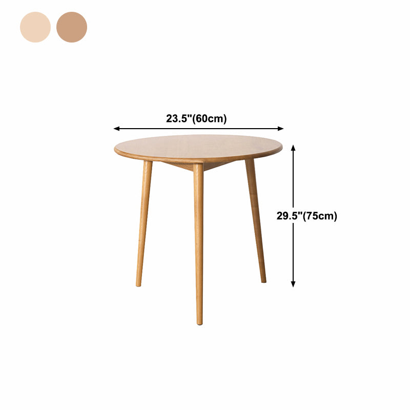 Solid Wood Contemporary Round Dining Table Wood Top Table with 4 Legs