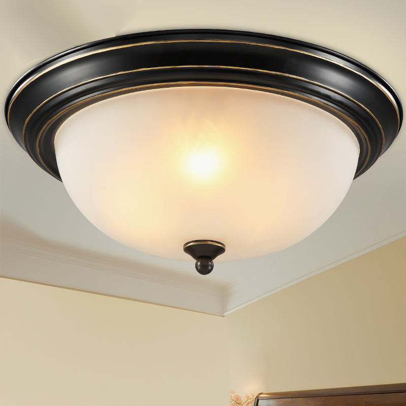 Bowl Shape Flush Plafond Licht Traditionele Stijl Glas Slaapkamer Flush Mount Fixture