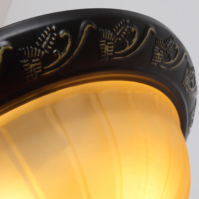 Bowl Glass Inbouwlamp Traditionele slaapkamer Inbouwlamp in zwart