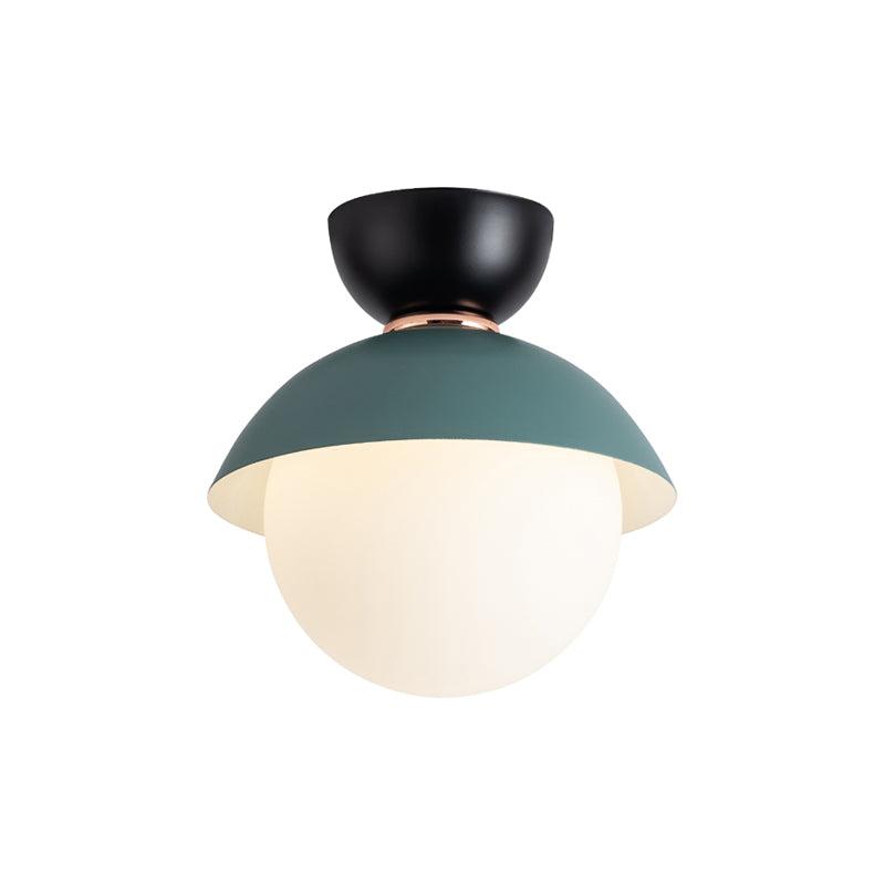 Modernist Flush Mounted Plafond Verlichting Opaal Glanzende Schaduw Flush Mount Verlichting