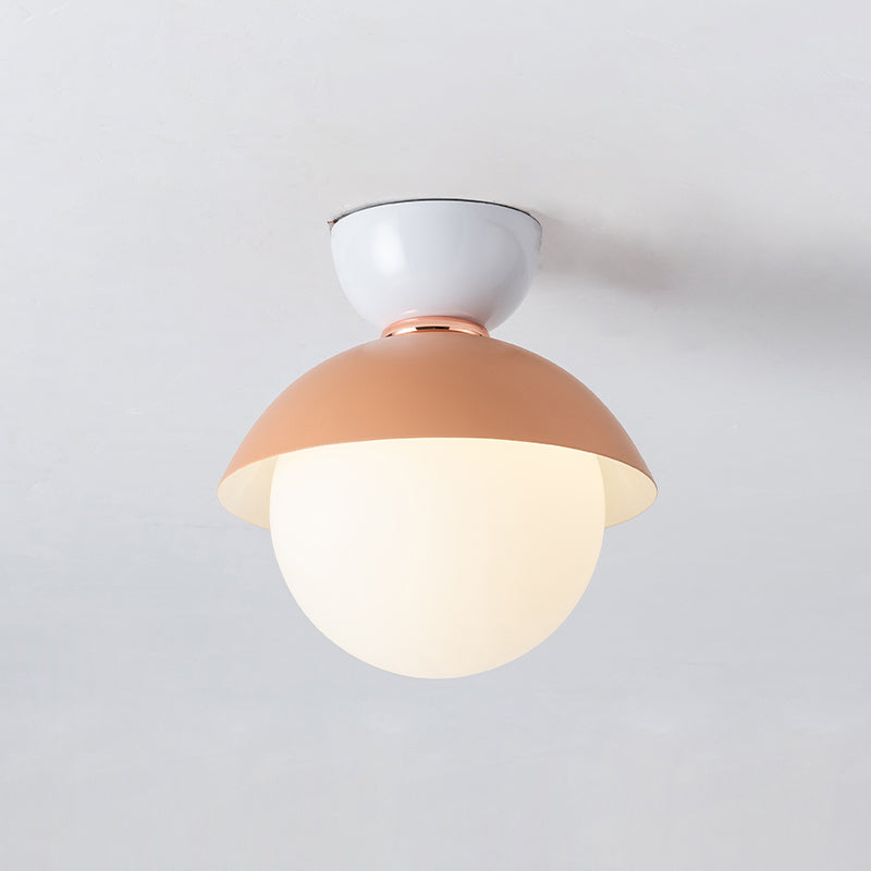 Modernist Flush Mounted Plafond Verlichting Opaal Glanzende Schaduw Flush Mount Verlichting