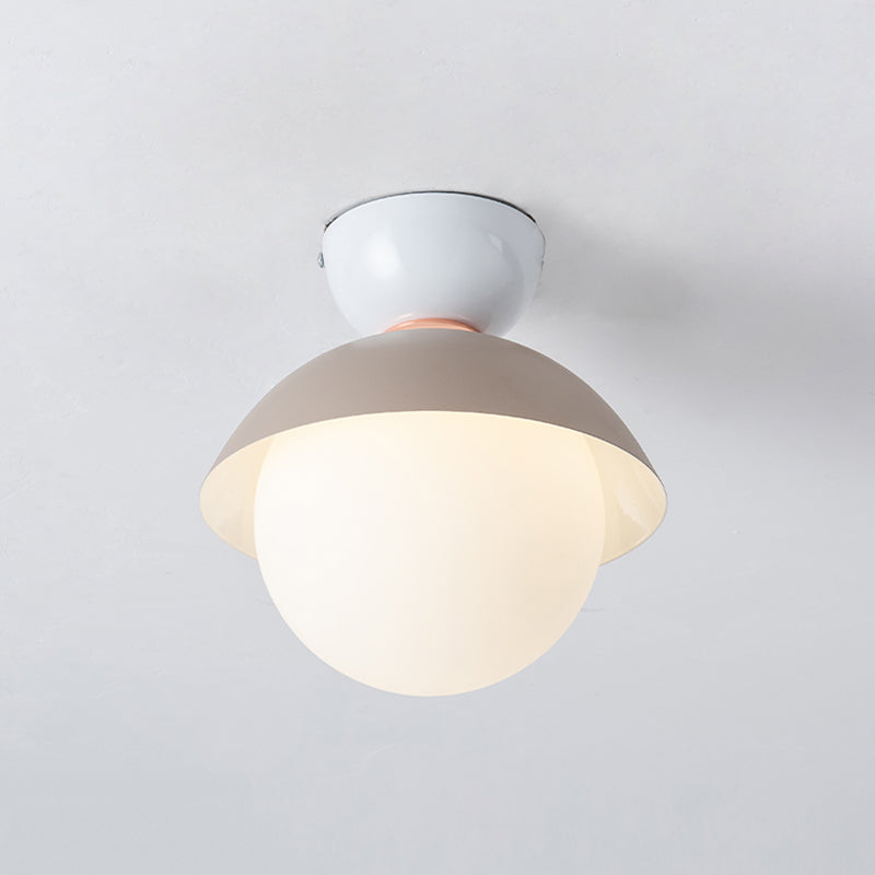 Modernist Flush Mounted Plafond Verlichting Opaal Glanzende Schaduw Flush Mount Verlichting