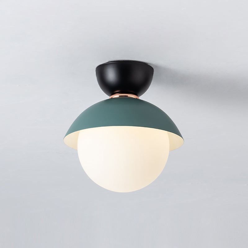 Modernist Flush Mounted Plafond Verlichting Opaal Glanzende Schaduw Flush Mount Verlichting