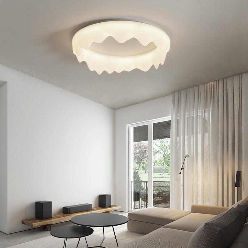 White Modern Flush Mounted Ceiling Lights LED Flush Mount Lighting for Living Room