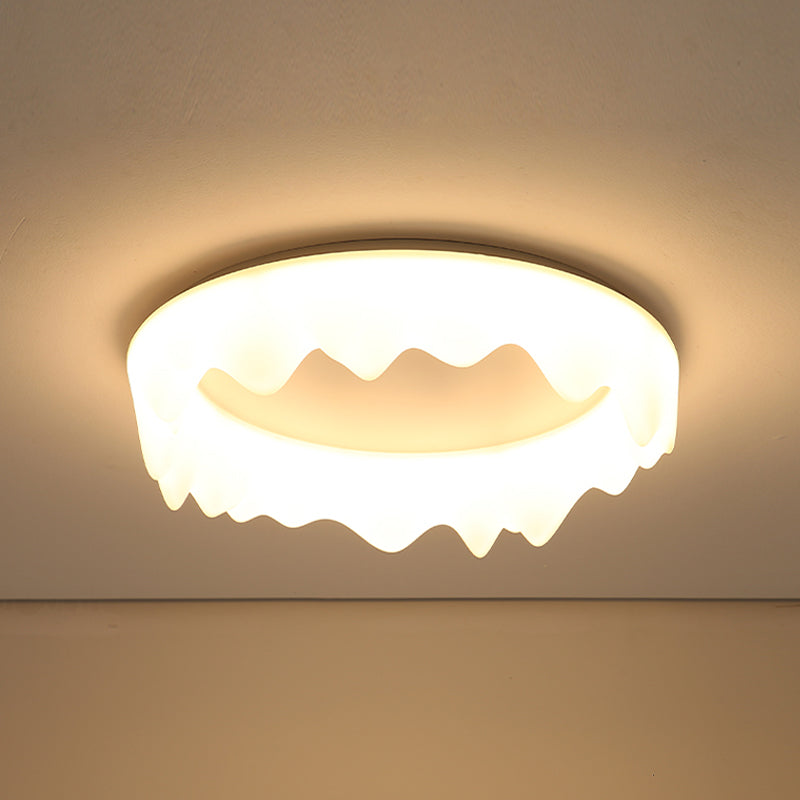 White Modern Flush Mounted Ceiling Lights LED Flush Mount Lighting for Living Room