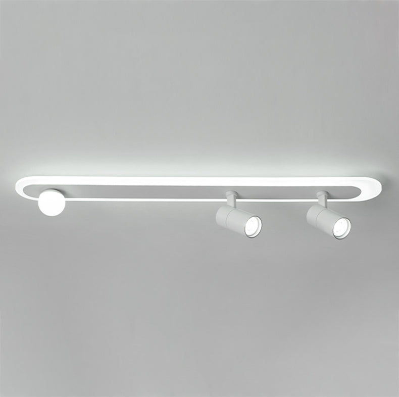 Metalen Ovale Schaduw Flush Plafond Licht Modern Multi-lampen Fluitmontage in het wit