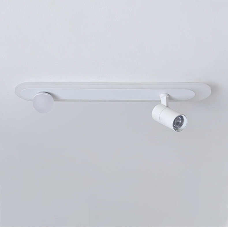 Plafonnier encastré à abat-jour ovale en métal, luminaire moderne multi-lumières en blanc