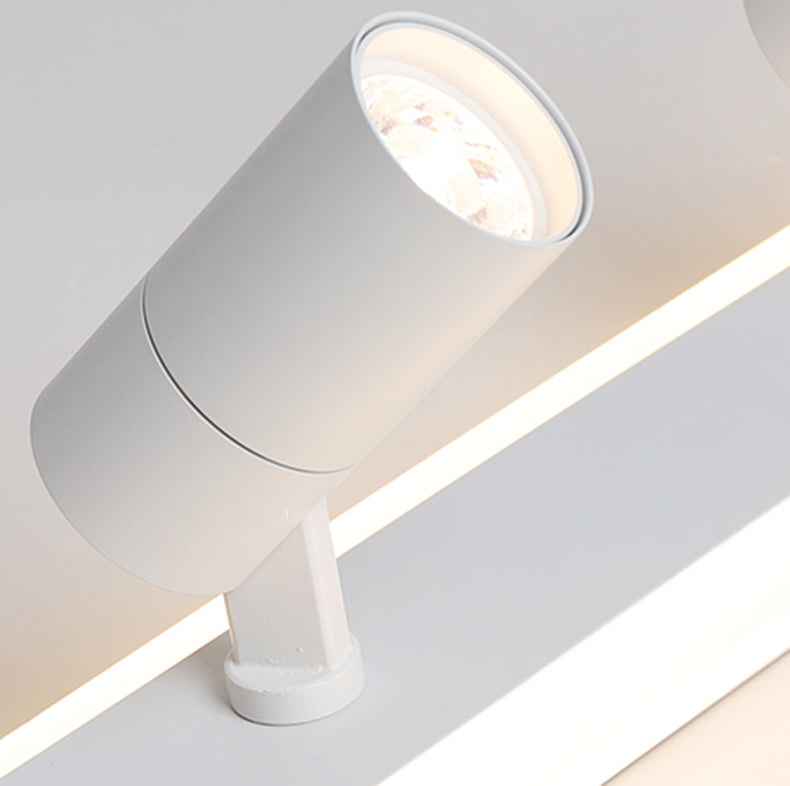 Plafonnier encastré à abat-jour ovale en métal, luminaire moderne multi-lumières en blanc