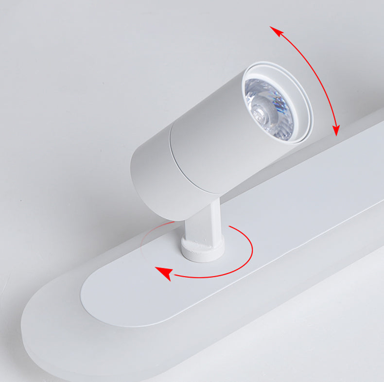 Plafonnier encastré à abat-jour ovale en métal, luminaire moderne multi-lumières en blanc