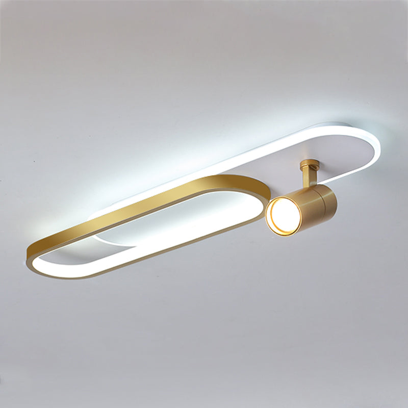 Plafonnier encastré en métal à abat-jour ovale, style moderne, 3 lumières, luminaire encastré