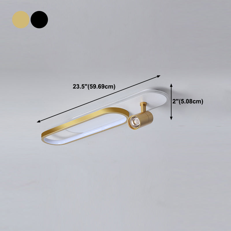 Oval Schatten Metall Bündig Deckenleuchte Moderne Stil 3 Lichter Unterputz Halterung