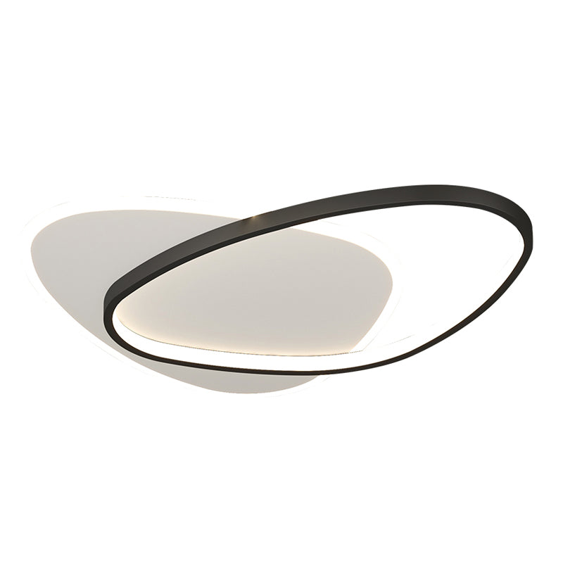 Oval Shade Metal Flush Ceiling Light Modern Style 2 Lights Flush Mount Fixture