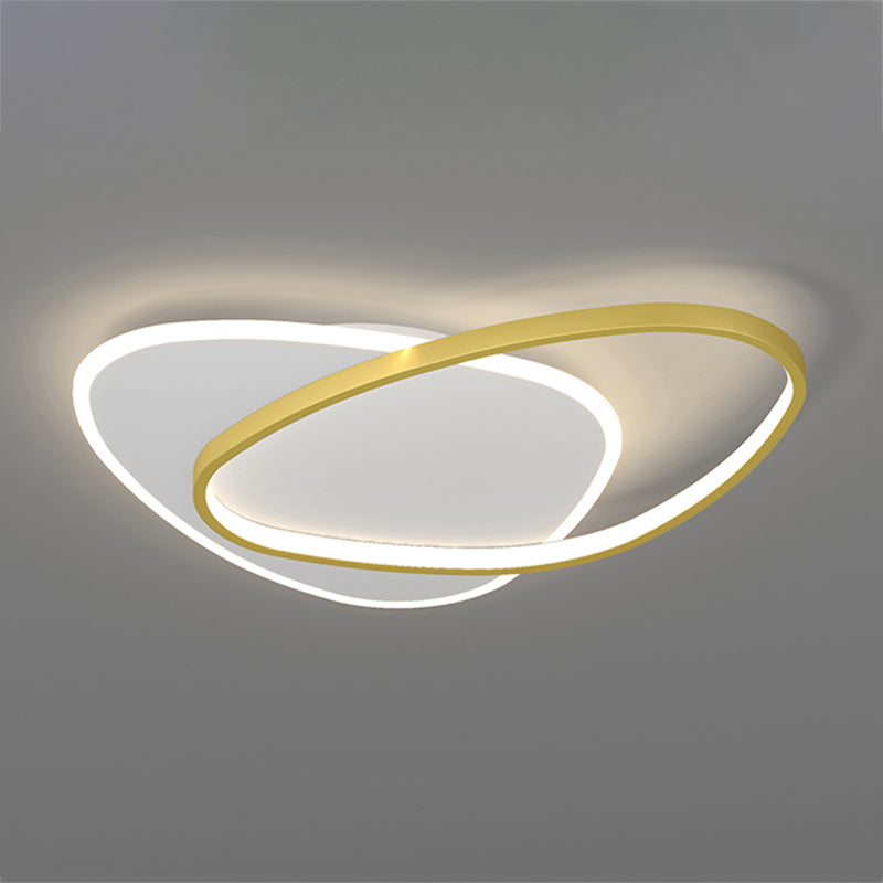 Oval Shade Metal Flush Ceiling Light Modern Style 2 Lights Flush Mount Fixture