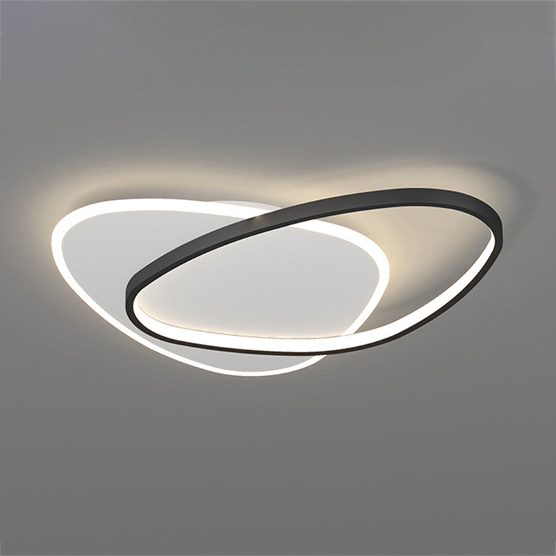 Plafonnier encastré en métal à abat-jour ovale, style moderne, 2 lumières, luminaire encastré