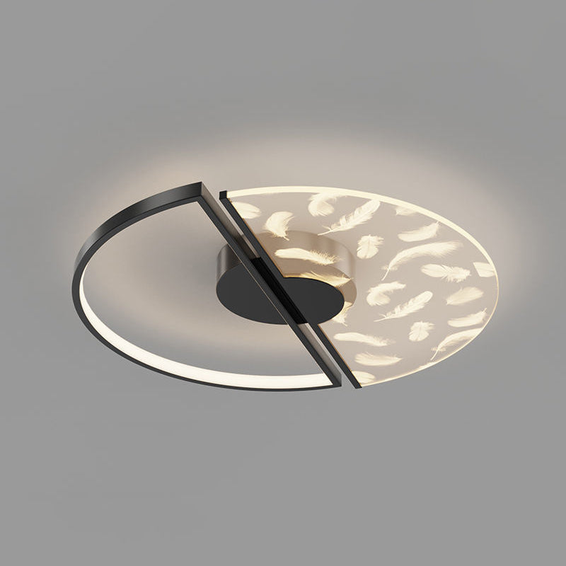 Ronde metalen kap inbouwplafondlamp in moderne stijl met 2 lampen, inbouwarmatuur