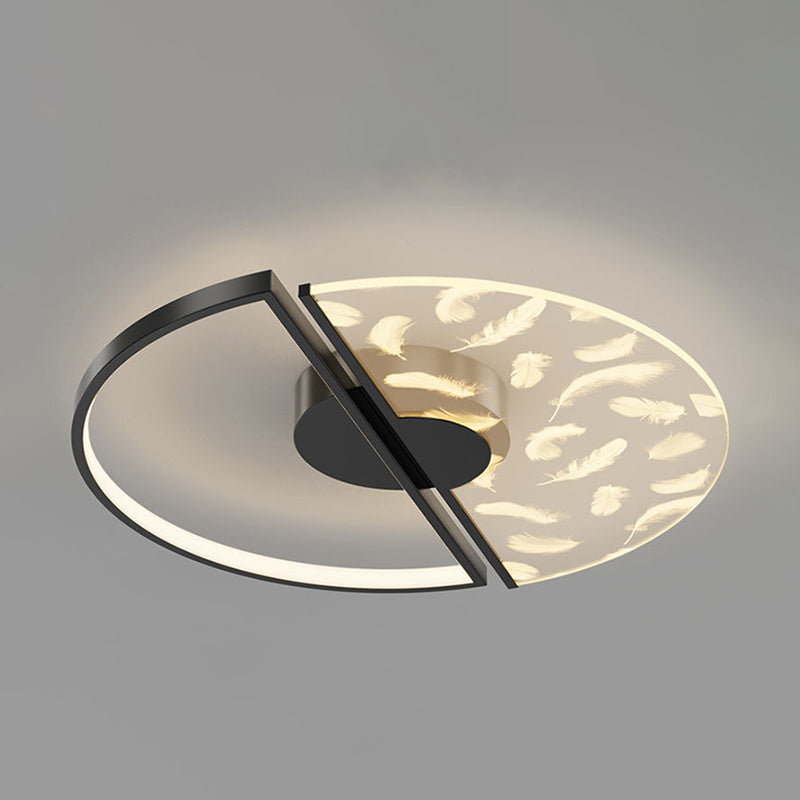 Ronde metalen kap inbouwplafondlamp in moderne stijl met 2 lampen, inbouwarmatuur