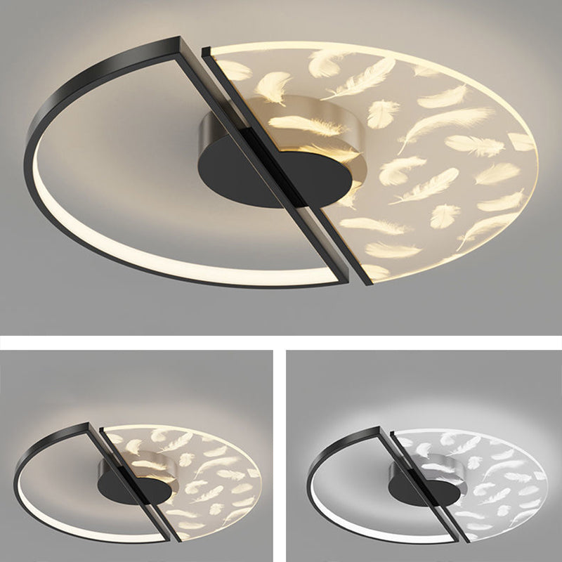 Ronde metalen kap inbouwplafondlamp in moderne stijl met 2 lampen, inbouwarmatuur