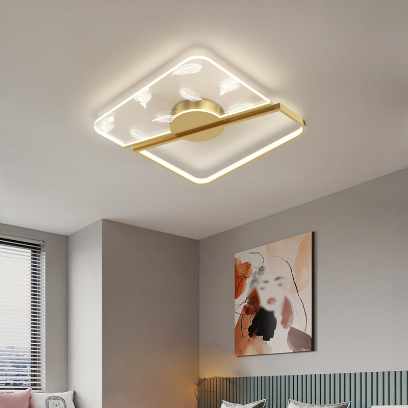 Plafoniera da incasso a soffitto in metallo con paralume quadrato, stile moderno, 2 luci, apparecchio da incasso