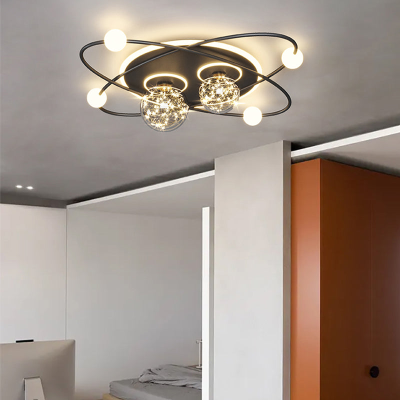 Globe LED Flush Mount Light Modern Ceiling Lamp for Living Room Dining Room