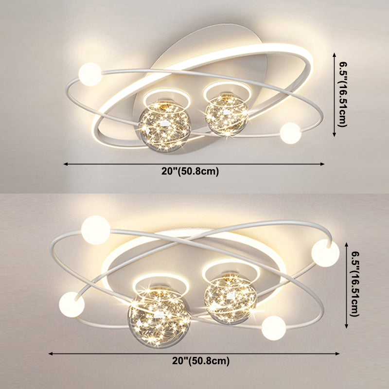 Globe LED Flush Mount Light Modern Ceiling Lamp for Living Room Dining Room