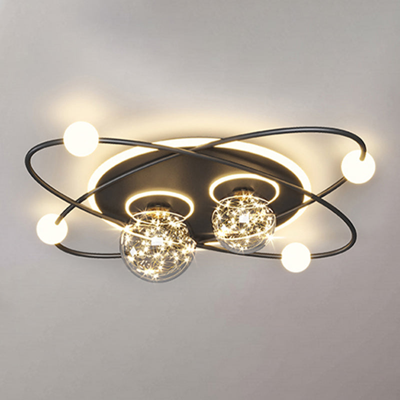 Globe LED Flush Mount Light Modern Ceiling Lamp for Living Room Dining Room