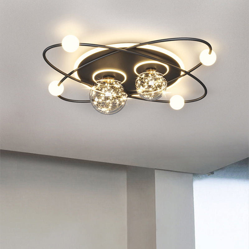 Globe LED Flush Mount Light Modern Ceiling Lamp for Living Room Dining Room