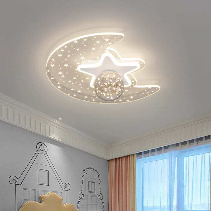 Star Shade LED Flush Mount Light Gypsophila Modern Ceiling Lamp for Bedroom