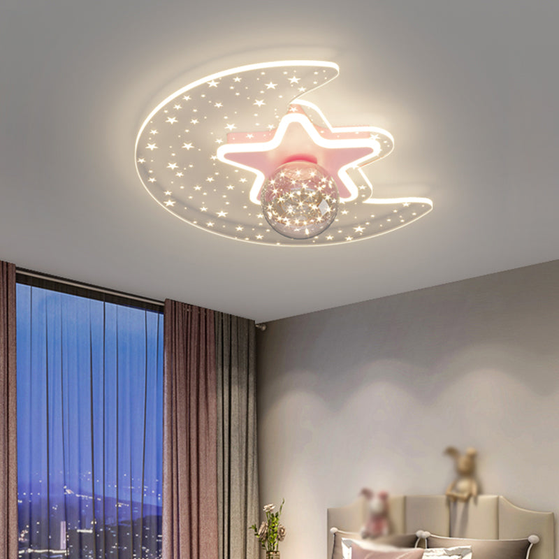 Star Shade LED Flush Mount Light Gypsophila Modern Ceiling Lamp for Bedroom