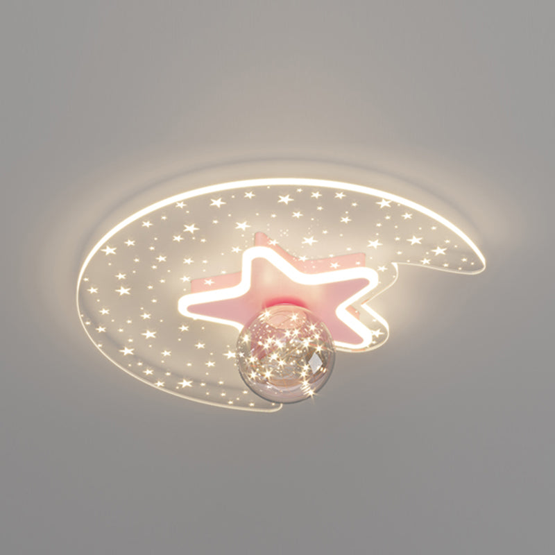 Star Shade LED Flush Mount Light Gypsophila Modern Ceiling Lamp for Bedroom