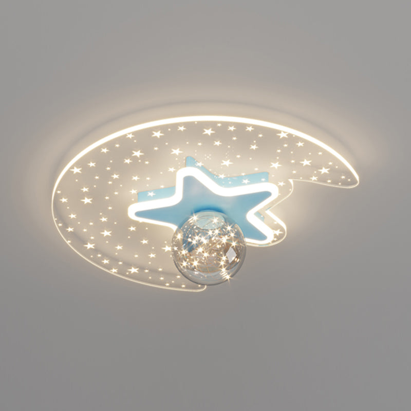 Star Shade LED Flush Mount Light Gypsophila Modern Ceiling Lamp for Bedroom