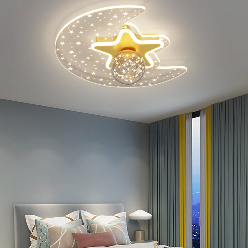 Star Shade LED Flush Mount Light Gypsophila Modern Ceiling Lamp for Bedroom