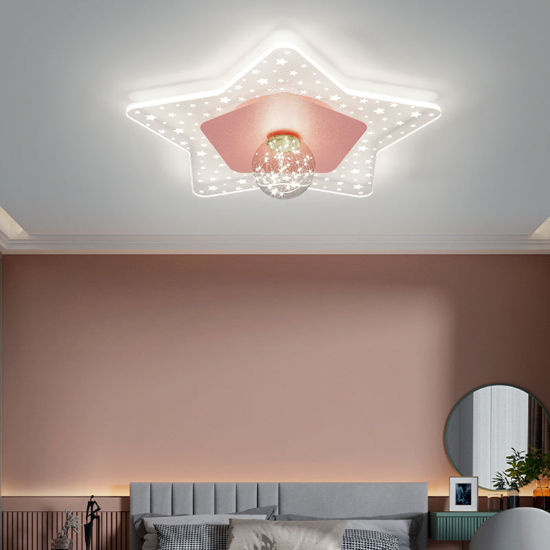 LED Flush Mount Light Gypsophila Modern Ceiling Lamp for Bedroom