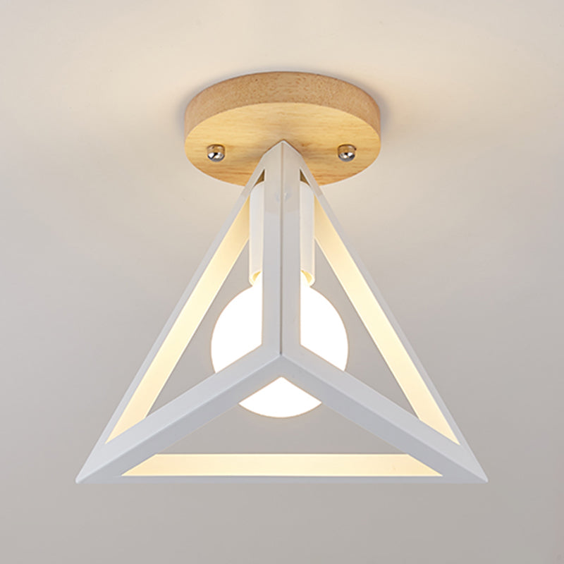 Contemporary Geometric Flush Light Glass 1 Light Macaron Flush Mount Ceiling Light