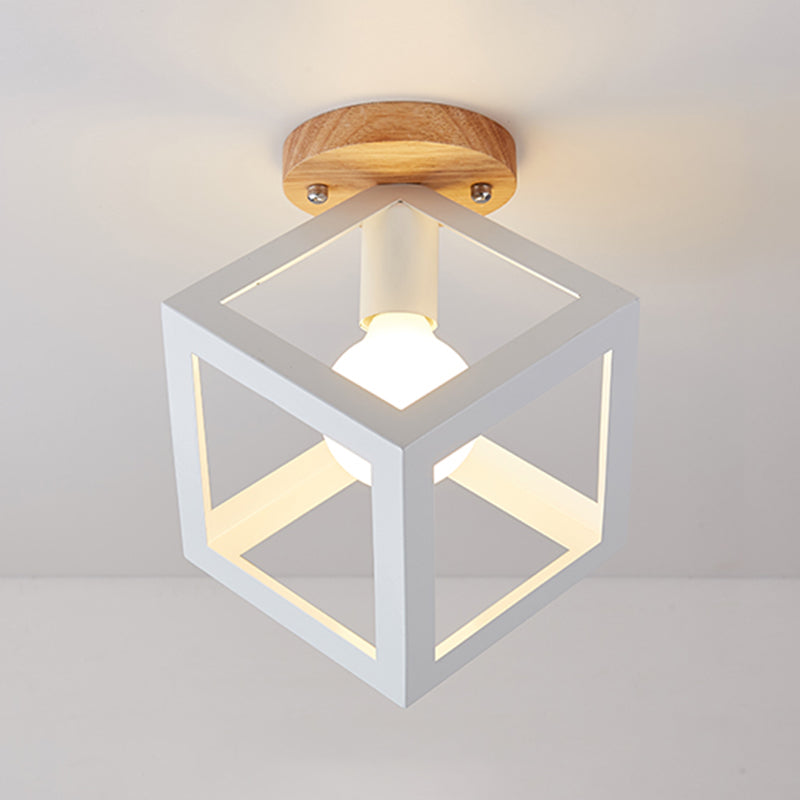 Contemporary Geometric Flush Light Glass 1 Light Macaron Flush Mount Ceiling Light