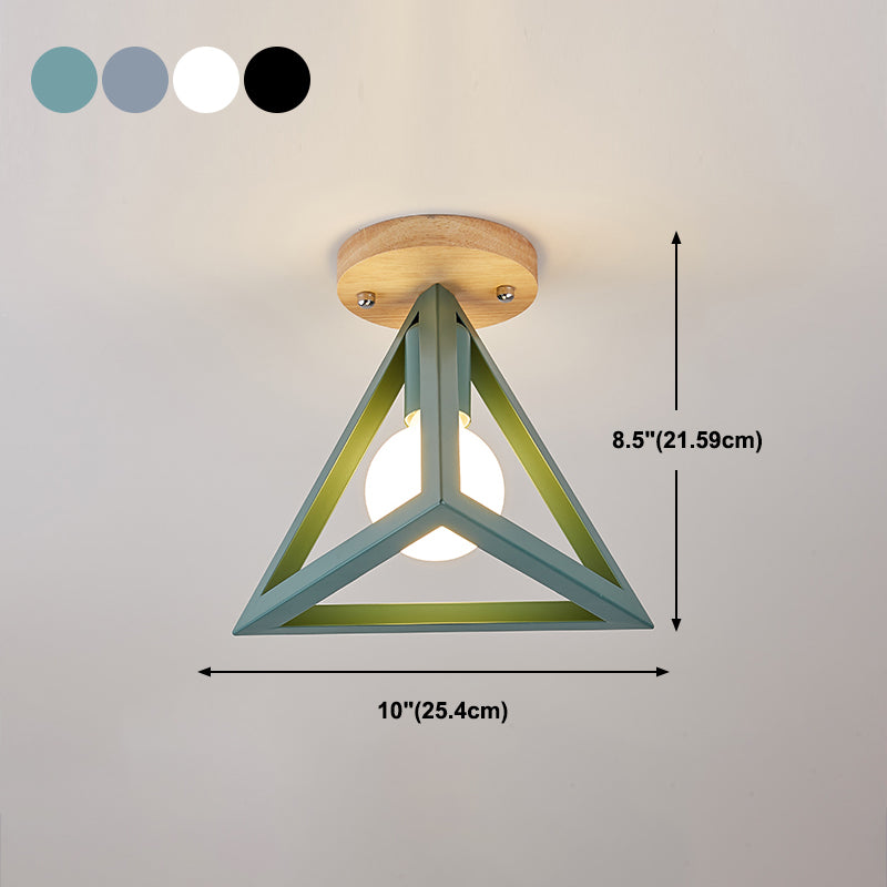 Contemporary Geometric Flush Light Glass 1 Light Macaron Flush Mount Ceiling Light