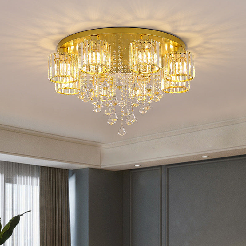 Hedendaagse Cilinder Flush Light Fixture Crystal Flush Mount Plafond