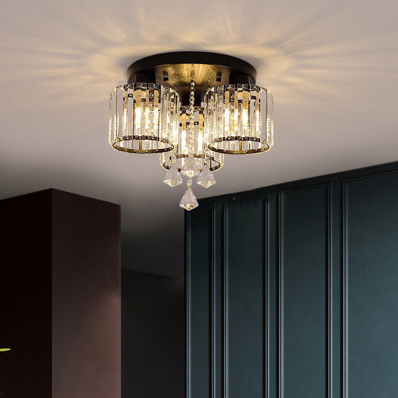 Hedendaagse Cilinder Flush Light Fixture Crystal Flush Mount Plafond