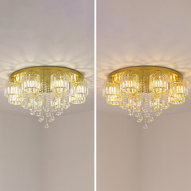 Hedendaagse Cilinder Flush Light Fixture Crystal Flush Mount Plafond