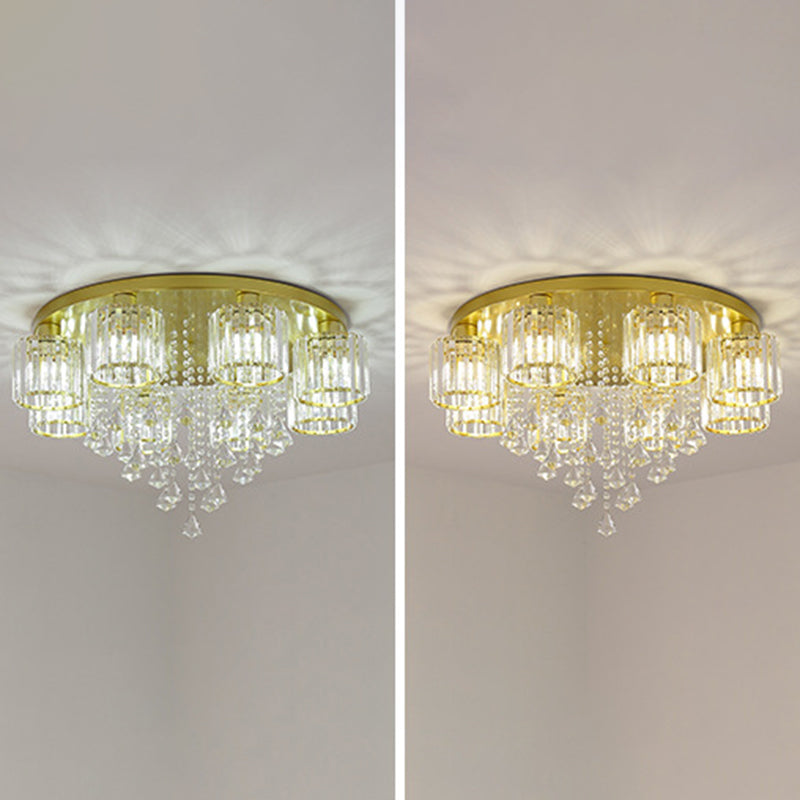 Hedendaagse Cilinder Flush Light Fixture Crystal Flush Mount Plafond