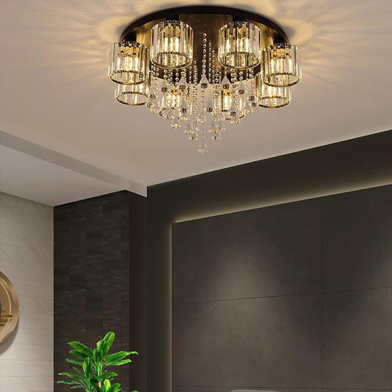 Hedendaagse Cilinder Flush Light Fixture Crystal Flush Mount Plafond