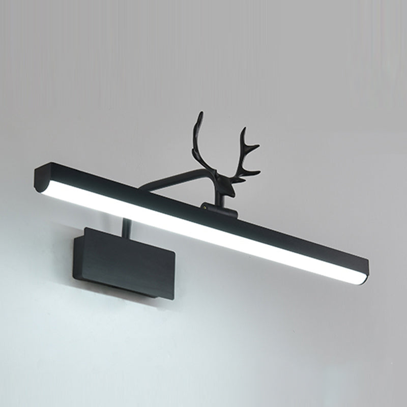 Metalen lineaire schaduw Wand SCONCE Moderne stijl 1 lichte spiegel Wandverlichting in zwart